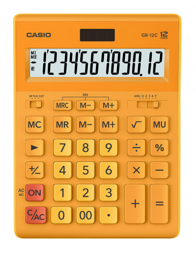 Калькулятор настольный Casio GR-12C-RG оранжевый 12-разр. фото 2