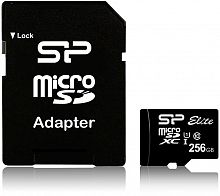 Флеш карта microSDXC 256Gb Class10 Silicon Power SP256GBSTXBU1V10SP + adapter Card Reader