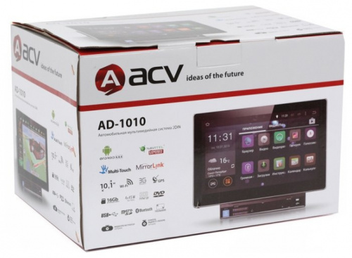 Автомагнитола CD DVD ACV AD-1010 2DIN 4x45Вт фото 6