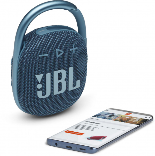 Колонка порт. JBL Clip 4 синий 5W 1.0 BT 15м 500mAh (JBLCLIP4BLU) фото 4