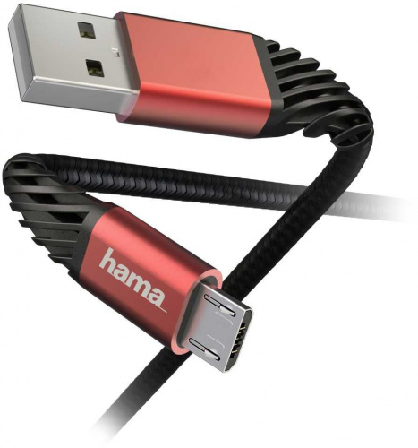 Кабель Hama 00187216 USB (m)-micro USB (m) 1.5м черный/красный фото 2