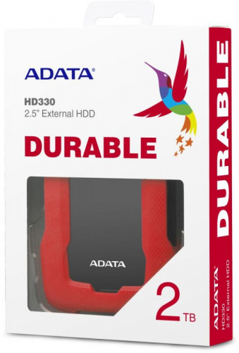 Жесткий диск A-Data USB 3.0 2TB AHD330-2TU31-CRD HD330 DashDrive Durable 2.5" красный фото 2