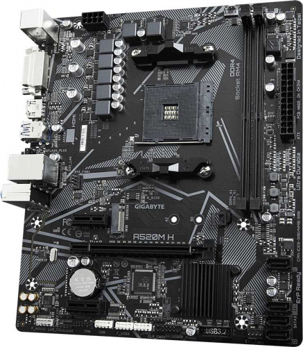 Материнская плата Gigabyte A520M H Soc-AM4 AMD A520 2xDDR4 mATX AC`97 8ch(7.1) GbLAN RAID+DVI+HDMI фото 5