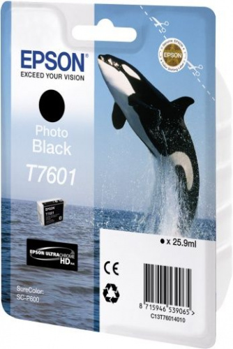 Картридж струйный Epson T7601 C13T76014010 фото черный (25.9мл) для Epson SureColor SC-P600 фото 2