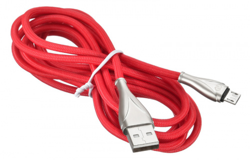 Кабель Digma USB A(m) micro USB B (m) 2м красный фото 5