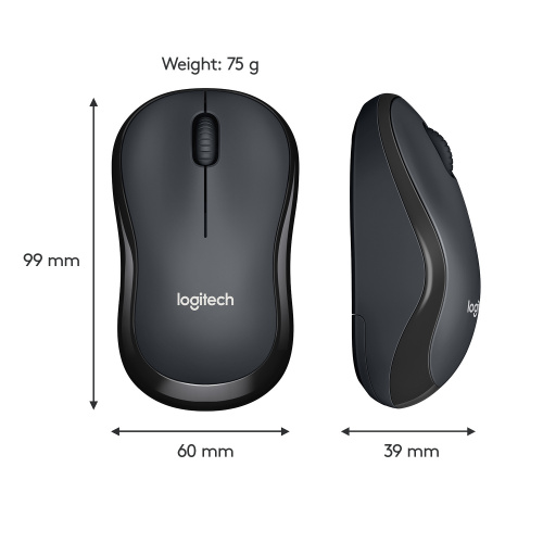 Мышь Logitech M221 SILENT черный оптическая (1000dpi) silent беспроводная USB для ноутбука (3but) фото 6