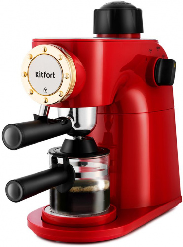 Кофеварка рожковая Kitfort КТ-756 800Вт красный/черный фото 3