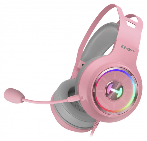 Наушники с микрофоном Edifier G4 TE розовый 2.5м накладные USB оголовье фото 5