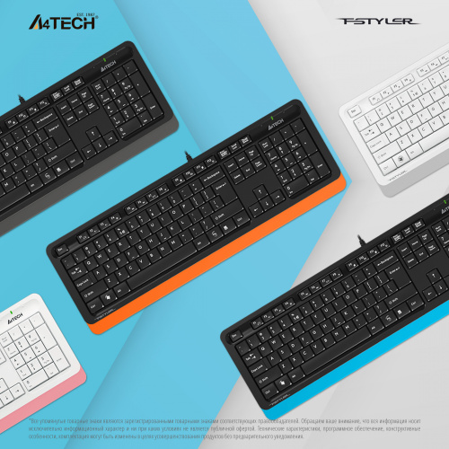 Клавиатура A4Tech Fstyler FK10 белый/розовый USB фото 6