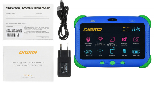 Планшет Digma CITI Kids MT8321 (1.3) 4C RAM2Gb ROM32Gb 7" IPS 1024x600 3G Android 9.0 синий 2Mpix 0.3Mpix BT WiFi Touch microSDHC 64Gb minUSB 2800mAh фото 13