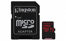 Флеш карта microSDXC 128Gb Class10 Kingston SDCR/128GB Canvas React + adapter