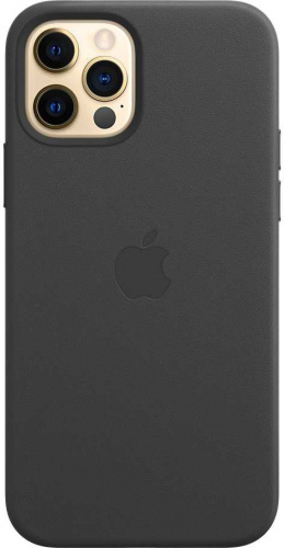 Чехол (клип-кейс) Apple для Apple iPhone 12/12 Pro Leather Case with MagSafe черный (MHKG3ZE/A) фото 5