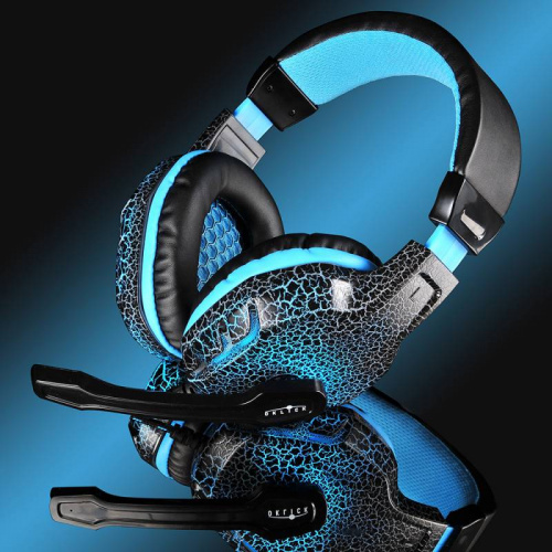 Наушники с микрофоном Оклик HS-L400G ZEUS черный/синий 2.2м мониторные оголовье (359480) фото 11