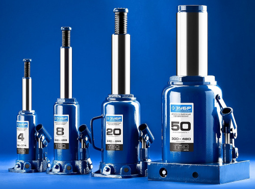Домкрат Зубр Профессионал T50 бутылочный гидравлический синий (43060-4-K_Z01) фото 4