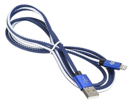Кабель Digma LIGHT-1.2M-BL USB (m)-Lightning (m) 1.2м синий фото 2