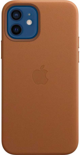 Чехол (клип-кейс) Apple для Apple iPhone 12/12 Pro Leather Case with MagSafe золотисто-коричневый (MHKF3ZE/A) фото 10