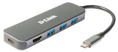 Разветвитель USB-C D-Link DUB-2333 5порт. серебристый (DUB-2333/A1A) фото 3