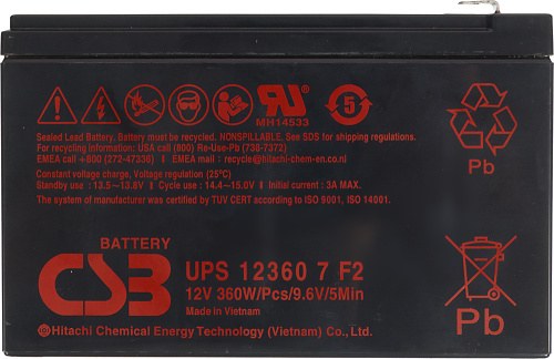 Батарея для ИБП CSB UPS12360 6 12В 7.5Ач фото 4