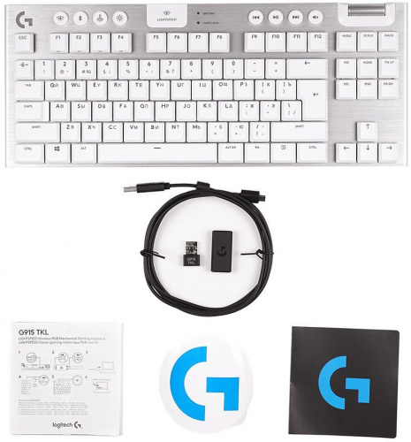 Клавиатура Logitech G915 TKL механическая серебристый USB беспроводная BT/Radio slim Multimedia for gamer LED фото 4