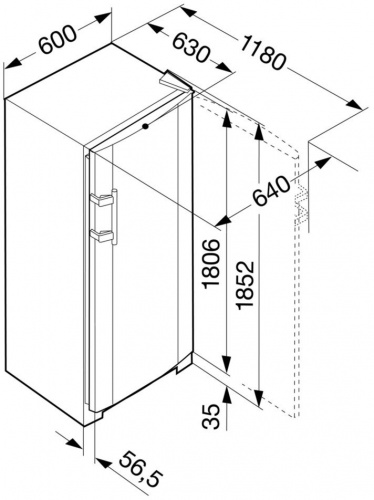 Холодильник Liebherr SKESF 4240 серебристый (однокамерный) фото 2