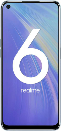 Смартфон Realme RMX2001 6 128Gb 4Gb белый моноблок 3G 4G 2Sim 6.5" 1080x2400 Android 10 64Mpix 802.11 b/g/n NFC GPS GSM900/1800 GSM1900 MP3 A-GPS microSD