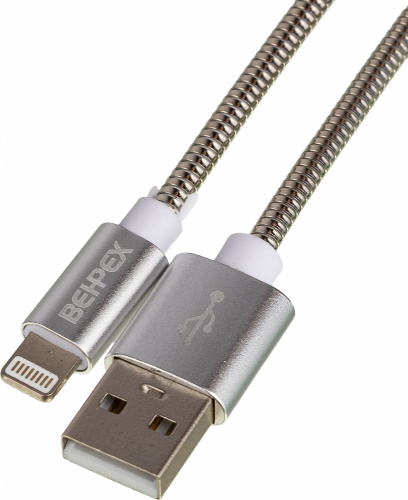 Кабель USB (m)-Lightning (m) 1м серебристый фото 2