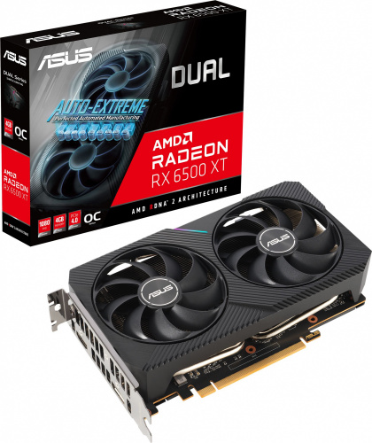 Видеокарта Asus PCI-E 4.0 DUAL-RX6500XT-O4G AMD Radeon RX 6500XT 4096Mb 64 GDDR6 2650/18000 HDMIx1 DPx1 HDCP Ret фото 3