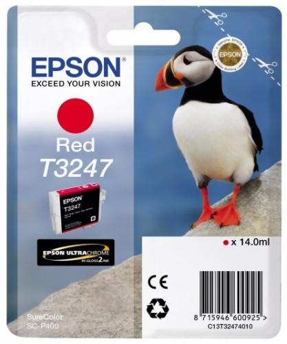 Картридж струйный Epson T3247 C13T32474010 красный (980стр.) (14мл) для Epson SureColor SC-P400