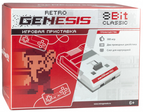 Игровая консоль Retro Genesis белый/красный в комплекте: 300 игр фото 5