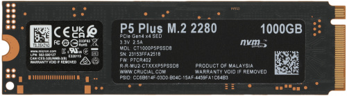 Накопитель SSD Crucial PCI-E x4 1Tb CT1000P5PSSD8 P5 Plus M.2 2280 фото 5