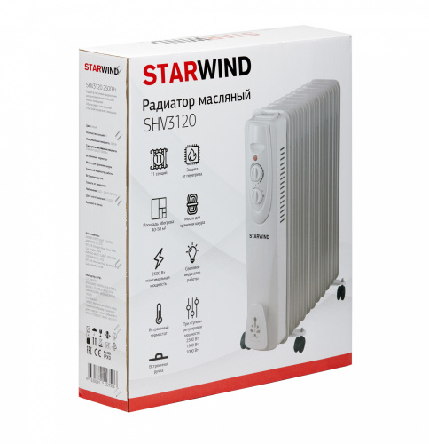 Радиатор масляный Starwind SHV3120 2500Вт белый фото 3