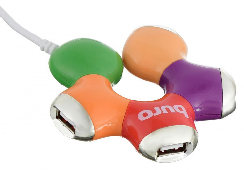Разветвитель USB 2.0 Buro BU-HUB4-0.5-U2.0-Flower 4порт. разноцветный фото 6