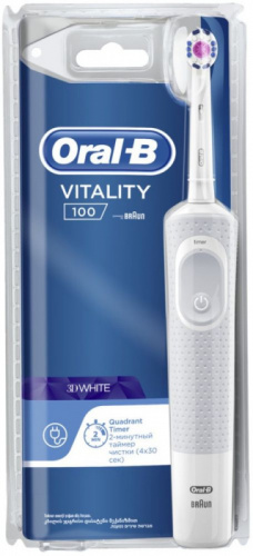 Зубная щетка электрическая Oral-B Vitality 3D White 100 белый фото 8