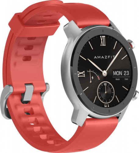 Смарт-часы Amazfit GTR 42мм 1.2" AMOLED красный фото 3