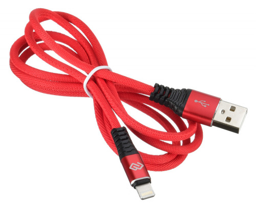 Кабель Digma USB A(m) Lightning (m) 1.2м красный фото 2