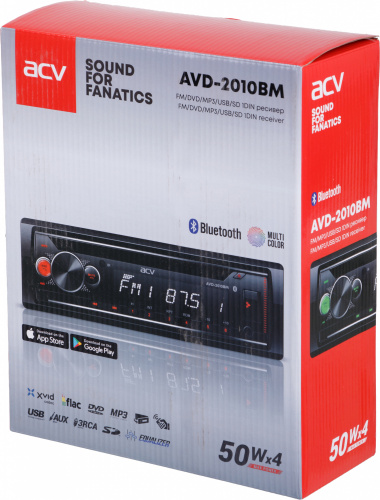 Автомагнитола ACV AVD-2010BM 1DIN 4x50Вт v4.2 ПДУ (38756) фото 8