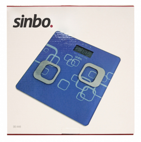 Весы напольные электронные Sinbo SBS 4448 макс.180кг синий/белый фото 4