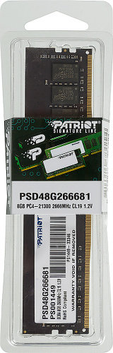 Память DDR4 8GB 2666MHz Patriot PSD48G266681 Signature RTL PC4-21300 CL19 DIMM 288-pin 1.2В single rank Ret фото 2