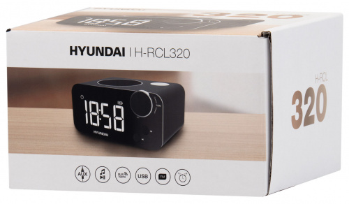 Радиобудильник Hyundai H-RCL320 черный LCD подсв:белая часы:цифровые FM фото 4