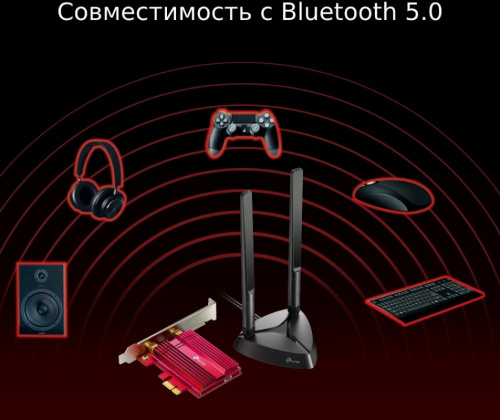 Сетевой адаптер Wi-Fi + Bluetooth TP-Link Archer TX3000E AX3000 PCI Express (ант.внеш.съем) 2ант. фото 4