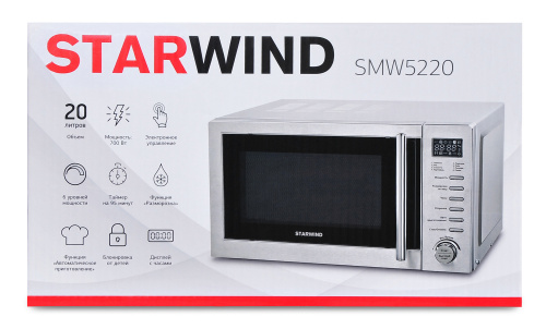 Микроволновая Печь Starwind SMW5220 20л. 700Вт нержавеющая сталь фото 6