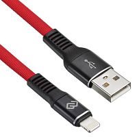 Кабель Digma USB A(m) Lightning (m) 1.2м красный плоский