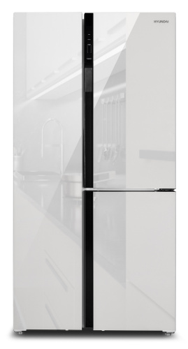 Холодильник Hyundai CS6073FV 3-хкамерн. белое стекло инвертер