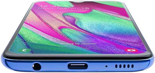 Смартфон Samsung SM-A405F Galaxy A40 64Gb 4Gb синий моноблок 3G 4G 2Sim 5.9" 1080x2340 Android 9 16Mpix 802.11 a/b/g/n/ac NFC GPS GSM900/1800 GSM1900 TouchSc MP3 A-GPS microSD max512Gb фото 4