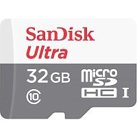 Флеш карта microSDHC 32Gb Class10 Sandisk SDSQUNS-032G-GN3MA Ultra 80 + adapter