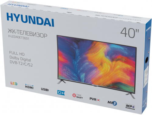 Телевизор LED Hyundai 40" H-LED40ET3001 черный/серебристый FULL HD 60Hz DVB-T2 DVB-C DVB-S2 (RUS) фото 3