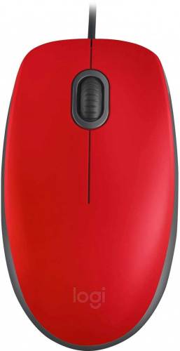 Мышь Logitech M110 Silent (M110s) красный/черный оптическая (1000dpi) silent USB2.0 (3but) фото 3