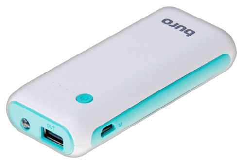 Мобильный аккумулятор Buro RC-5000WB Li-Ion 5000mAh 1A белый/голубой 1xUSB фото 8