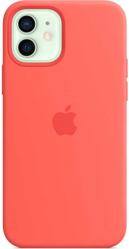 Чехол (клип-кейс) Apple для Apple iPhone 12/12 Pro Silicone Case with MagSafe розовый цитрус (MHL03ZE/A) фото 2