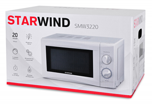 Микроволновая Печь Starwind SMW3220 20л. 700Вт белый фото 3